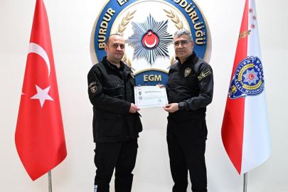 Güvenlik görevlisine teşekkür belgesi