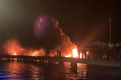 Bodrum'da 7 motoryatın battığı marinadaki yangına ilişkin bilirkişi incelemesi başlatıldı