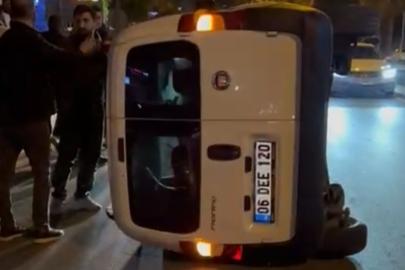 Mersin’de hafif ticari araç devrildi: Bir yaralı