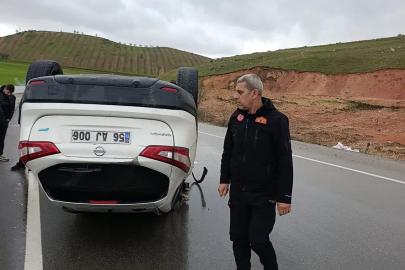 Siirt’te otomobil takla attı: Kazada yaralanan olmadı