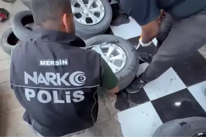 Mersin’de lastiklere gizlenmiş kilolarca eroin ele geçirildi