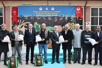 Sivas'ta TAKE Projesi kapsamında tohum dağıtımı yapıldı