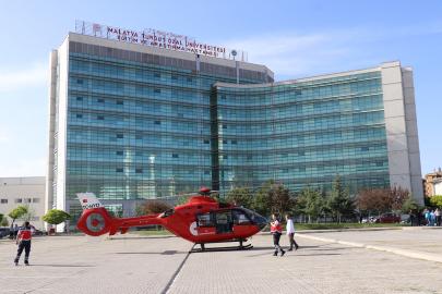 Malatya'da aniden fenalaşan hasta için ambulans helikopter devreye girdi