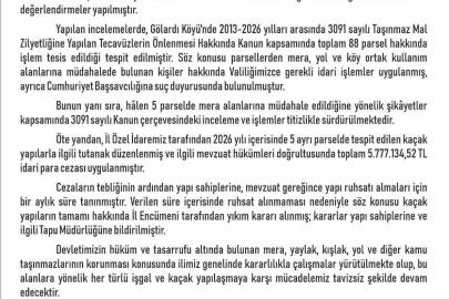 Elazığ’da kaçak yapılara 5 milyon 777 bin lira ceza ve yıkım kararı