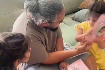 Karneleri karıştıran babanın ikiz kızlarıyla olan diyaloğu kamerada