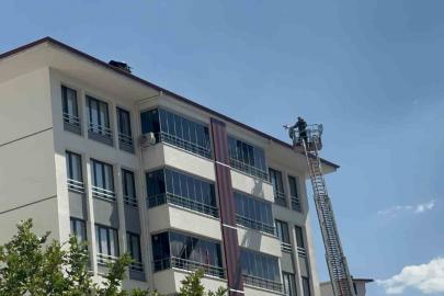 Elazığ’da 7 katlı binada baca yangını