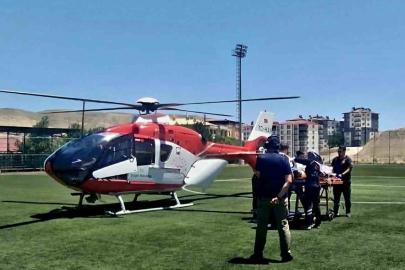 Kalp krizi geçiren hasta hava ambulansıyla Malatya’ya sevk edildi