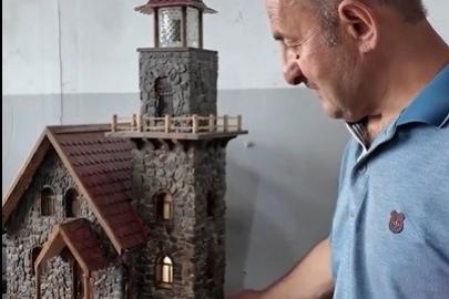 Erzincanlı emekli usta doğadan topladığı taşlarla minyatür evler yapıyor